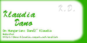 klaudia dano business card